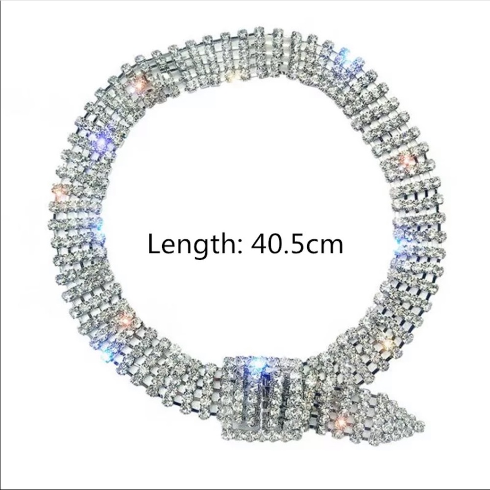 Gold Silver Rhinestone Choker - Picture 5 of 6